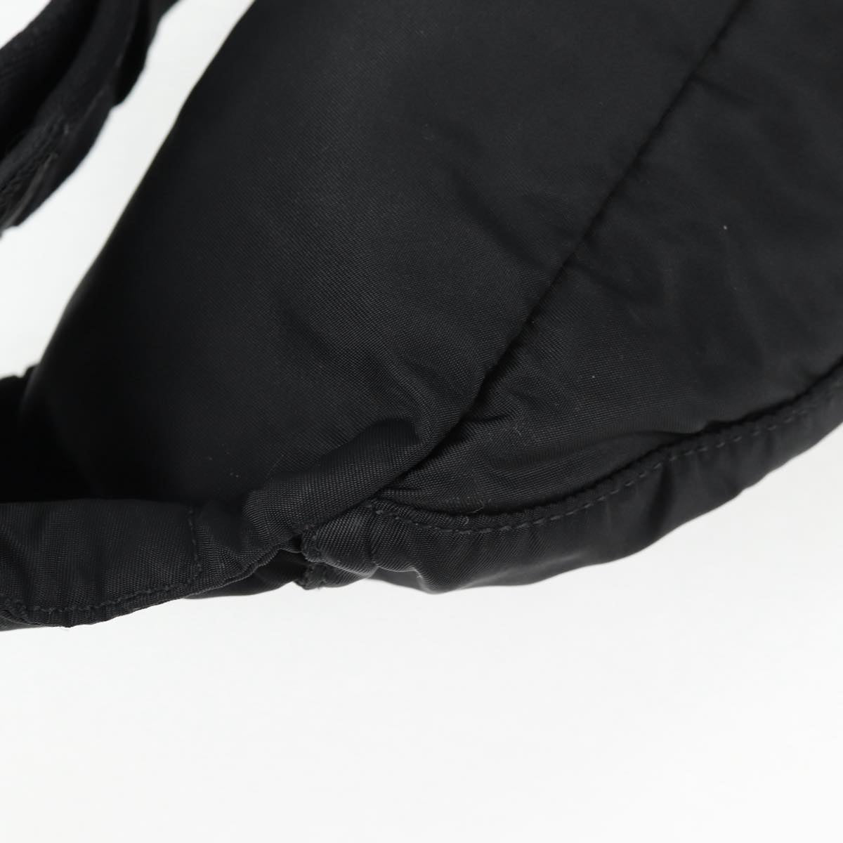 PRADA Waist bag Nylon Black Silver Auth EC935