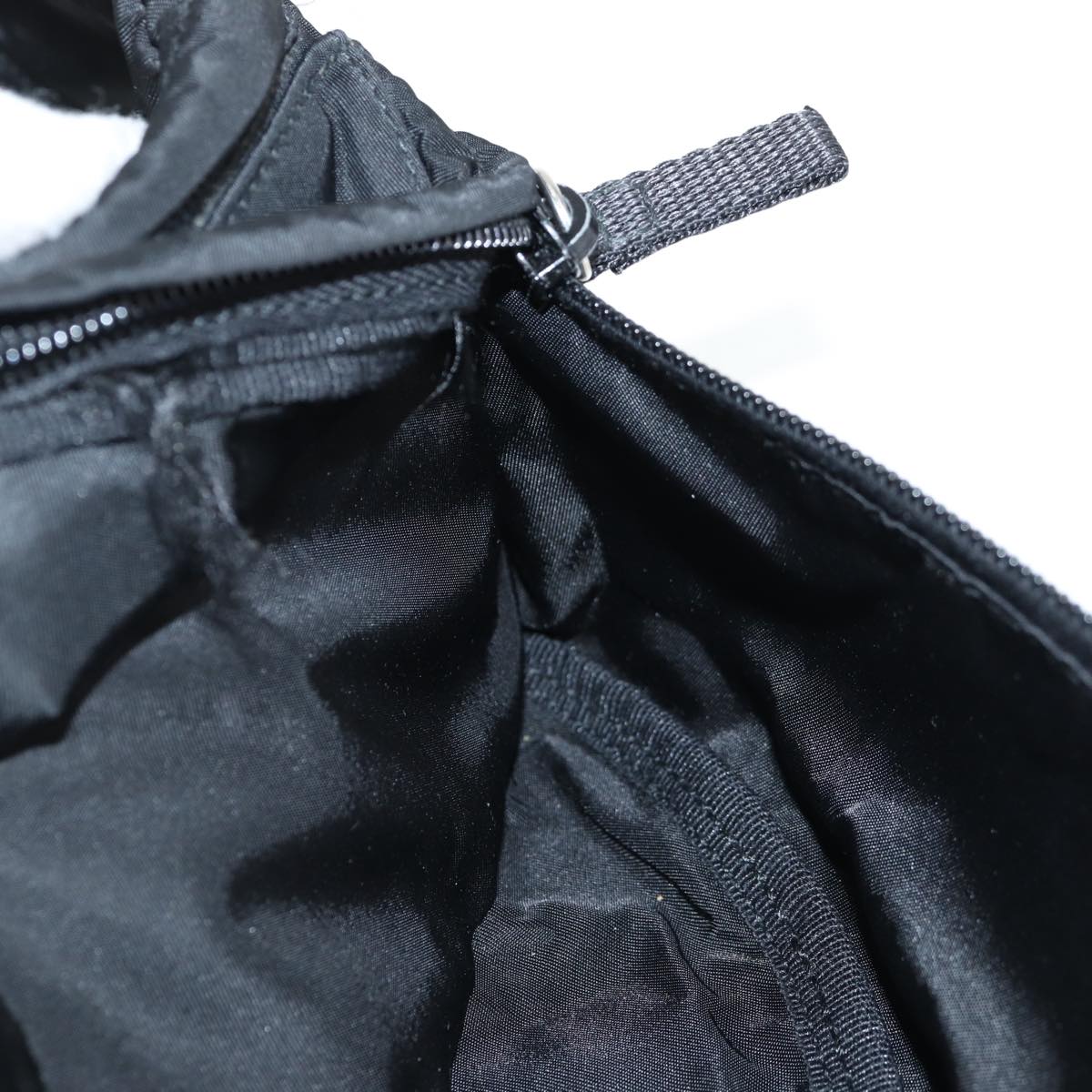 PRADA Waist bag Nylon Black Silver Auth EC935