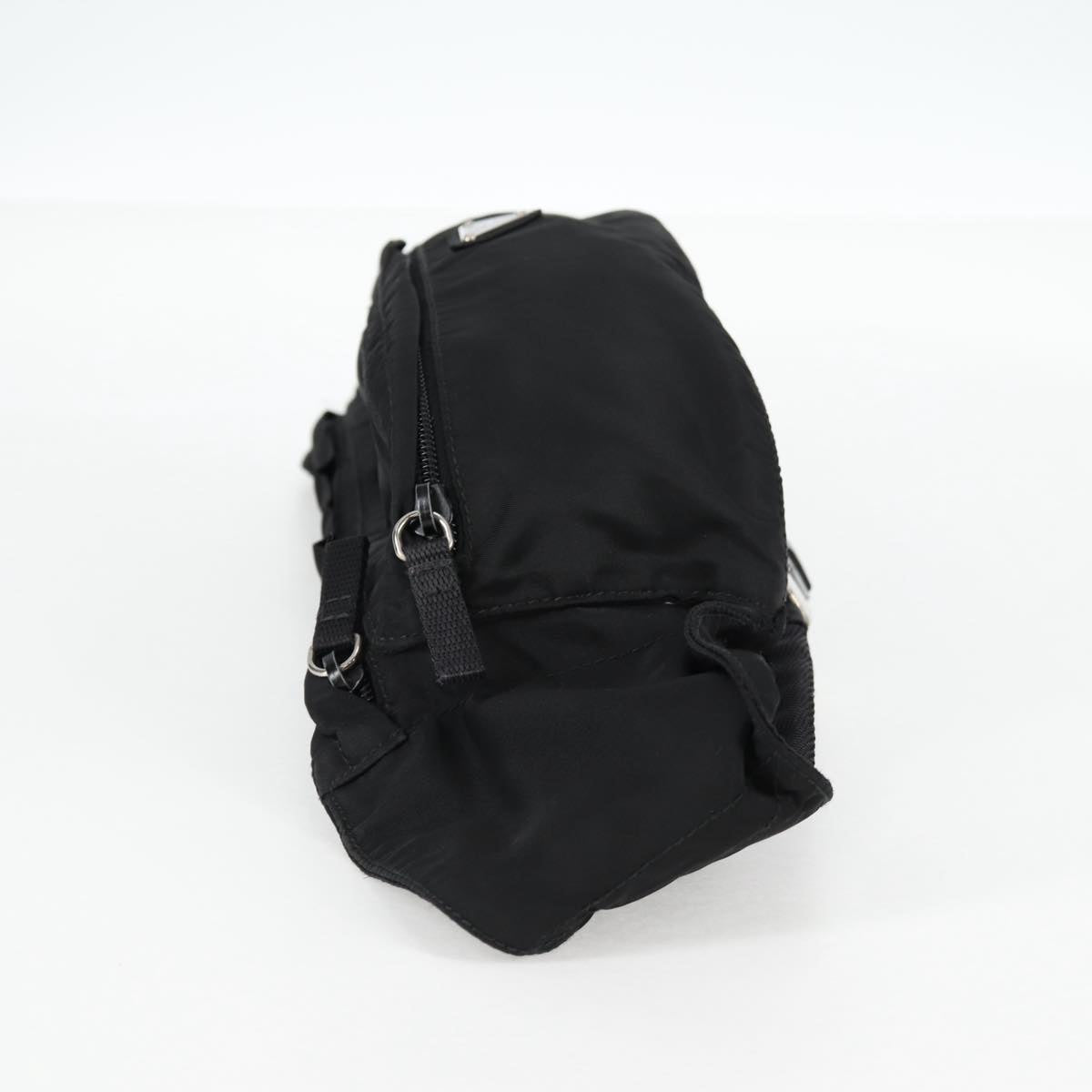 PRADA Waist bag Nylon Black Silver Auth EC935