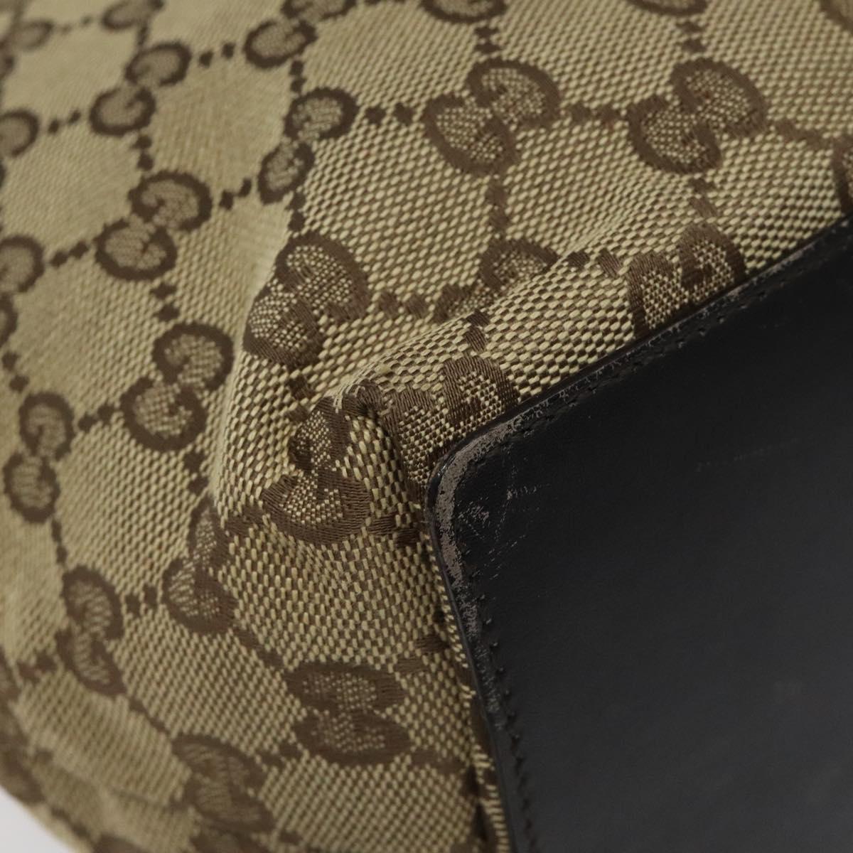 GUCCI GG Canvas Tote Bag Beige Gold 002 1098 1705 Auth EC943