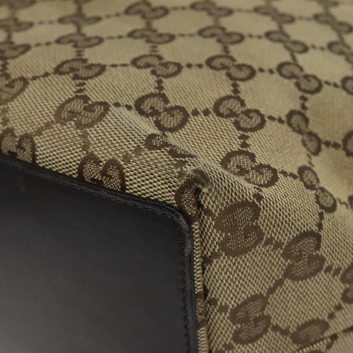 GUCCI GG Canvas Tote Bag Beige Gold 002 1098 1705 Auth EC943