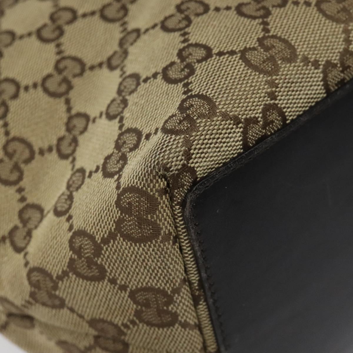 GUCCI GG Canvas Tote Bag Beige Gold 002 1098 1705 Auth EC943