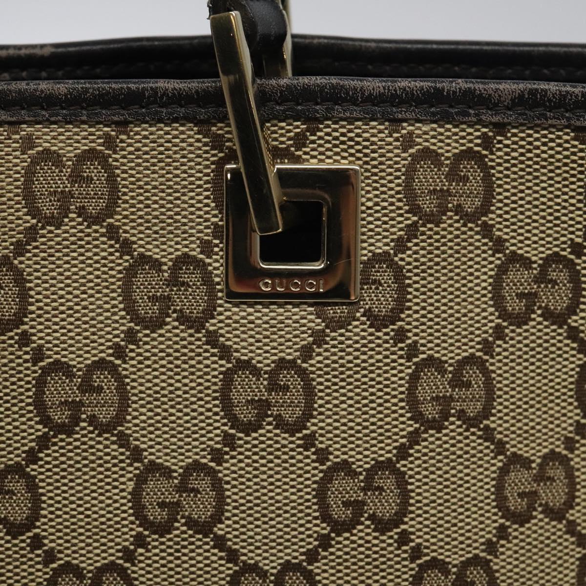 GUCCI GG Canvas Tote Bag Beige Gold 002 1098 1705 Auth EC943