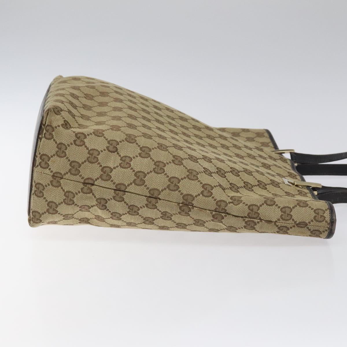 GUCCI GG Canvas Tote Bag Beige Gold 002 1098 1705 Auth EC943