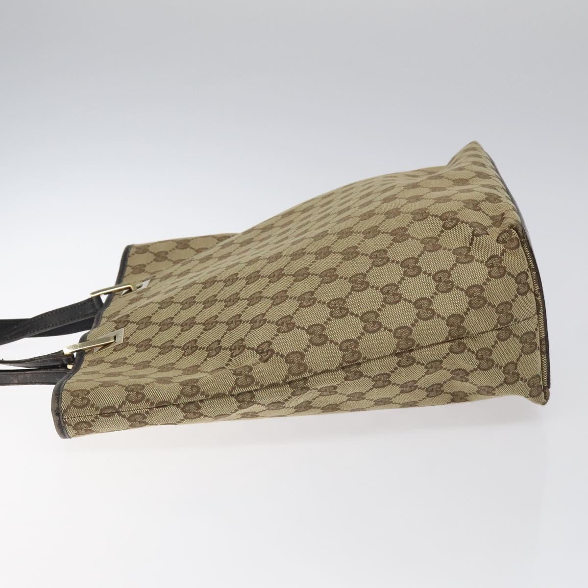 GUCCI GG Canvas Tote Bag Beige Gold 002 1098 1705 Auth EC943