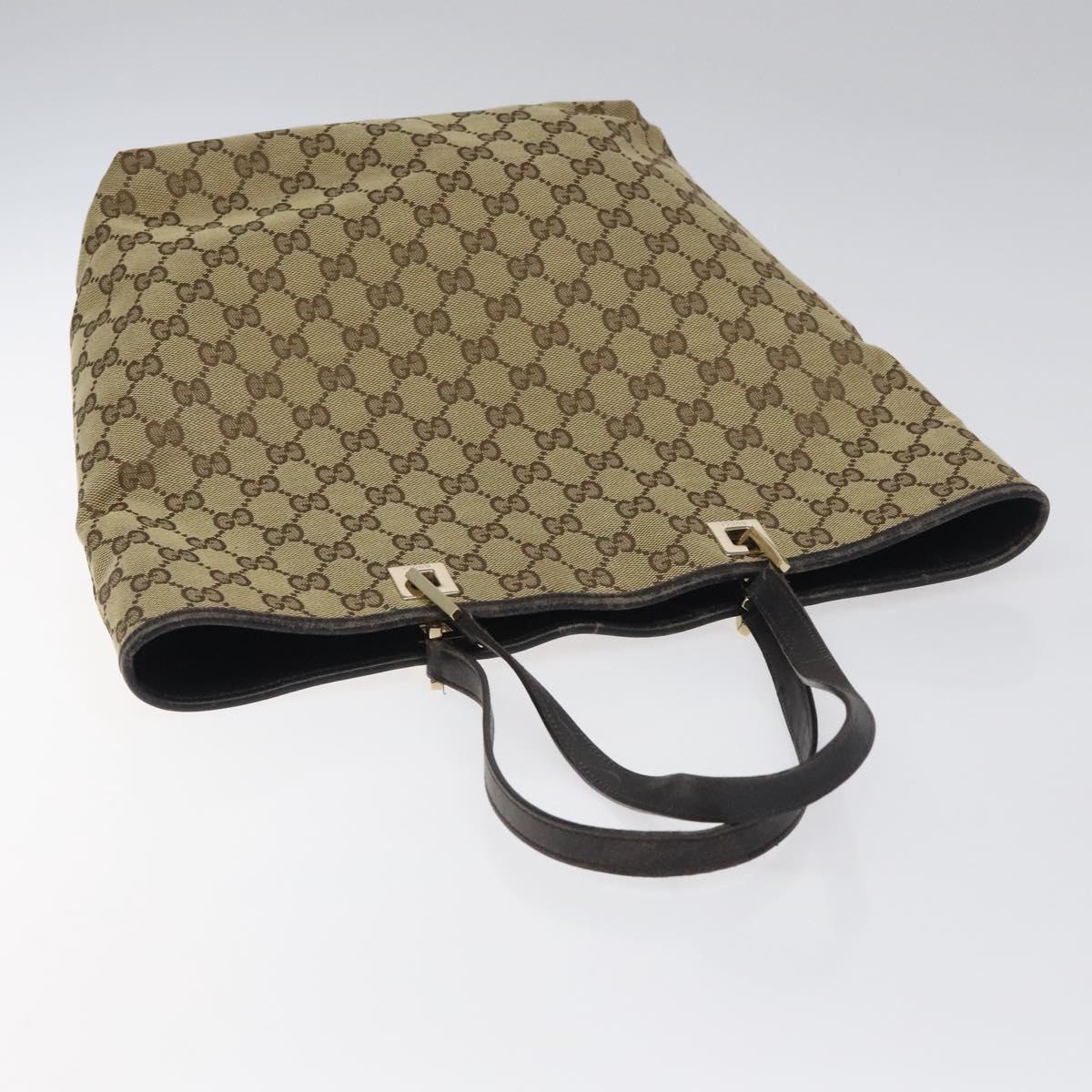 GUCCI GG Canvas Tote Bag Beige Gold 002 1098 1705 Auth EC943