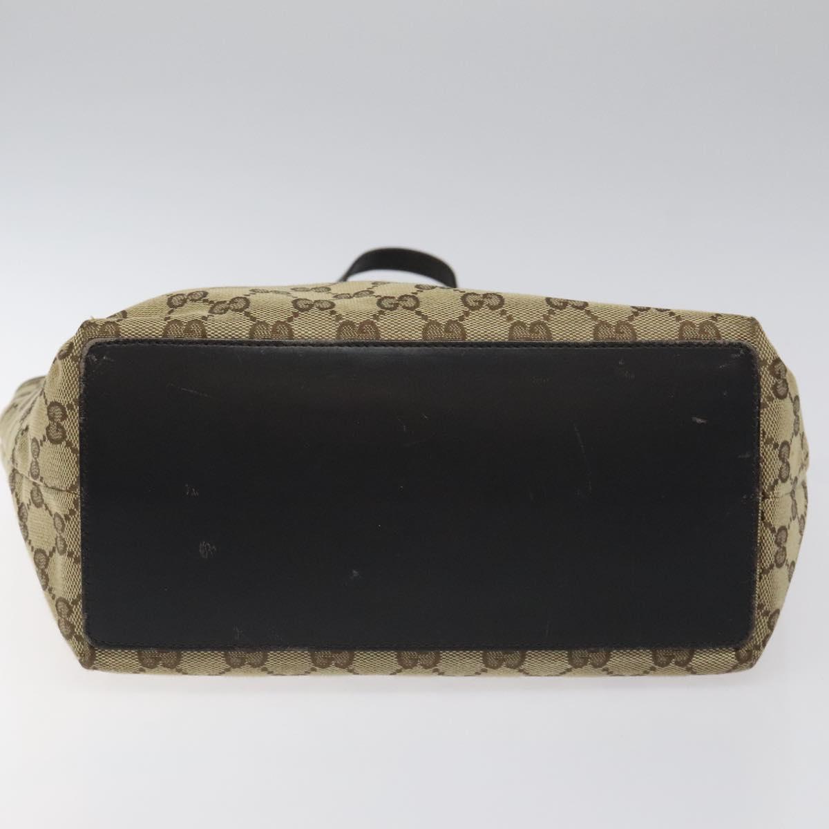 GUCCI GG Canvas Tote Bag Beige Gold 002 1098 1705 Auth EC943