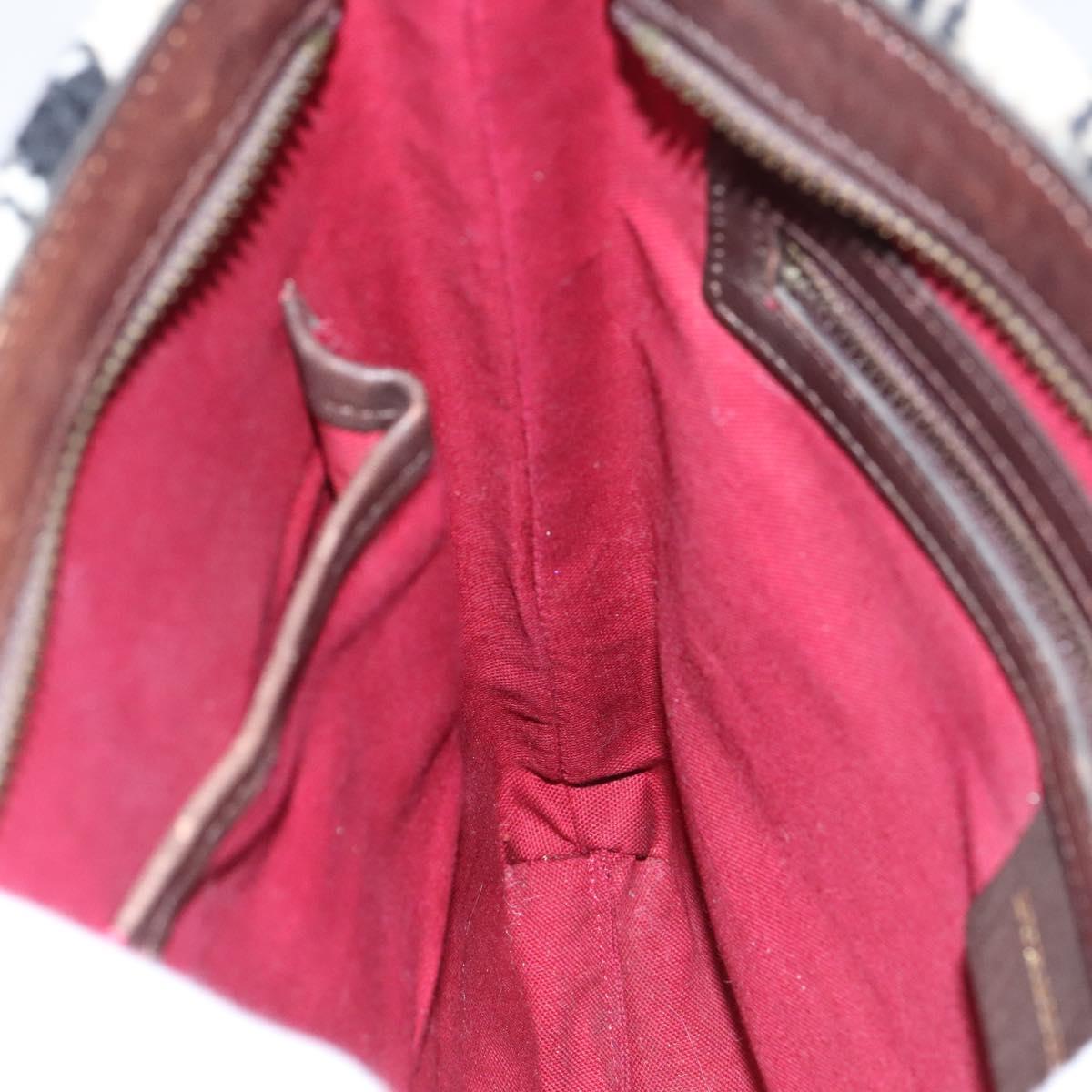 BURBERRY Nova Check Shoulder Bag Wool Beige Auth EC948