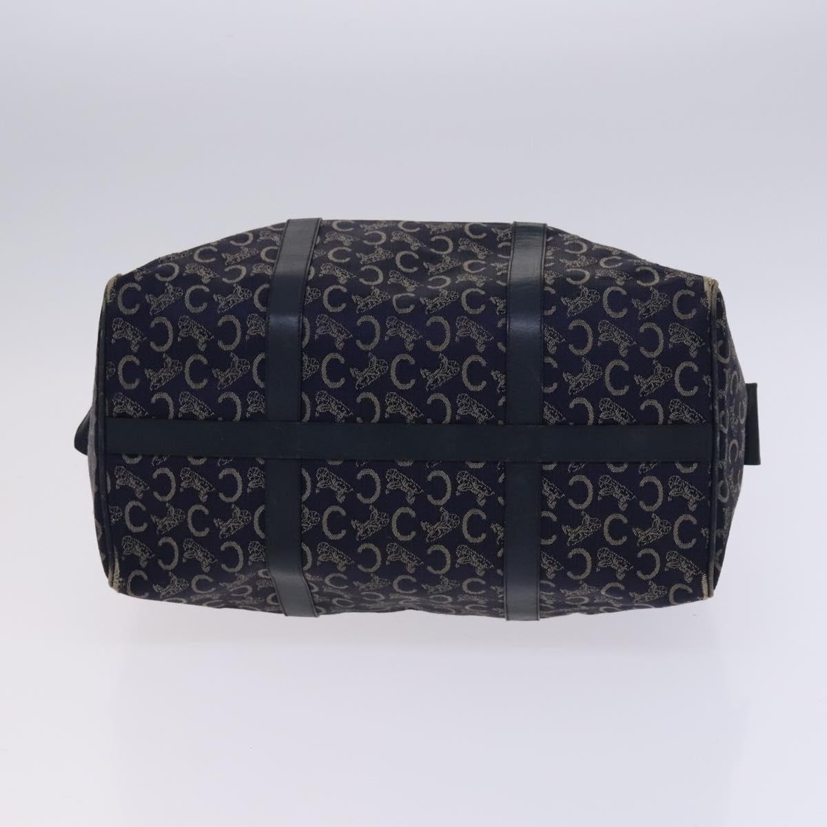 CELINE C Sulky Boston Shoulder Bag Canvas 2Set Brown Navy Auth EC949