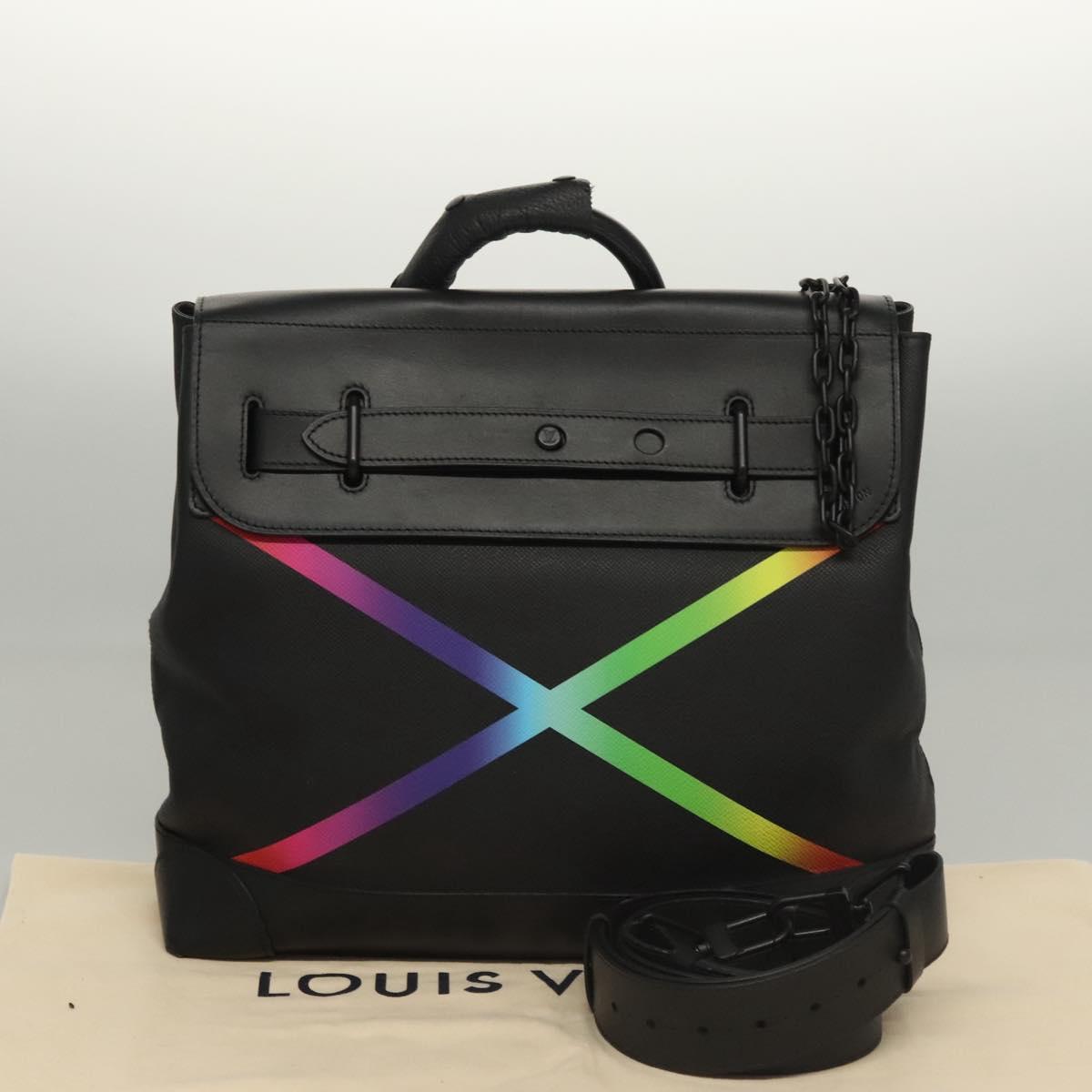 LOUIS VUITTON Taiga Steamer PM Hand Bag Black M30339 LV Auth EC951A