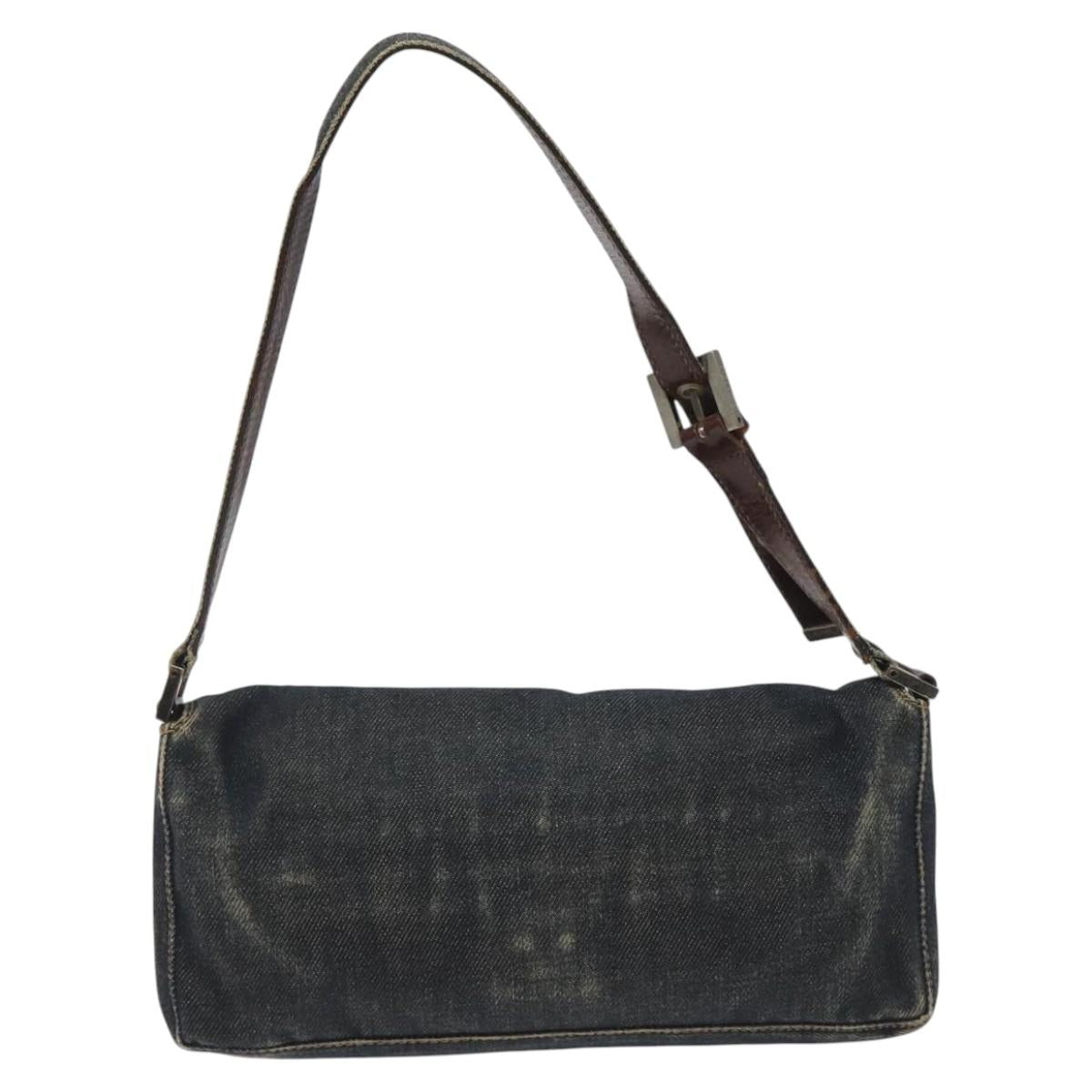 FENDI Shoulder Bag Denim Navy Auth EC962