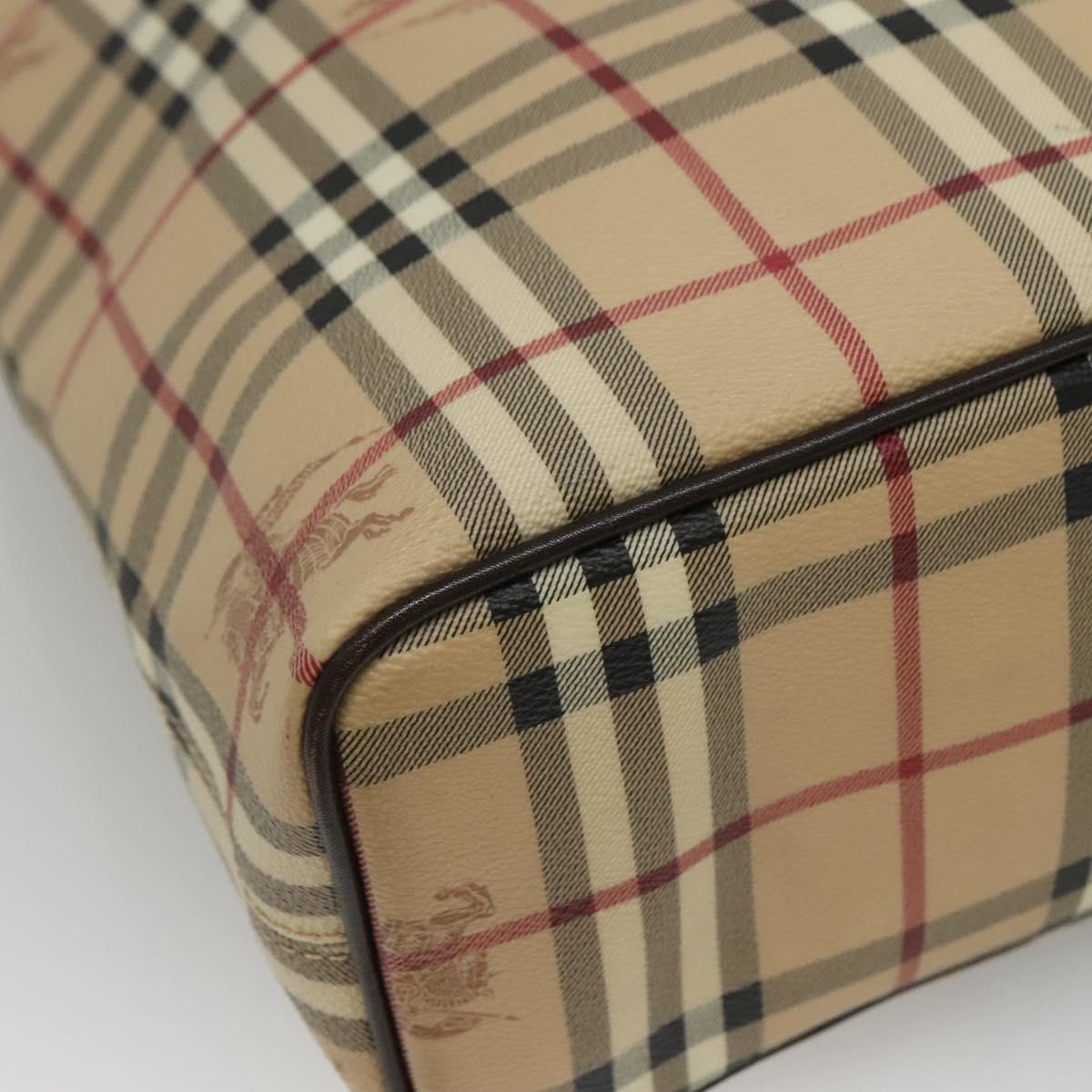 BURBERRY Nova Check Tote Bag PVC Beige Auth EC994