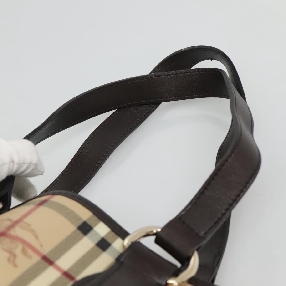 BURBERRY Nova Check Tote Bag PVC Beige Auth EC994