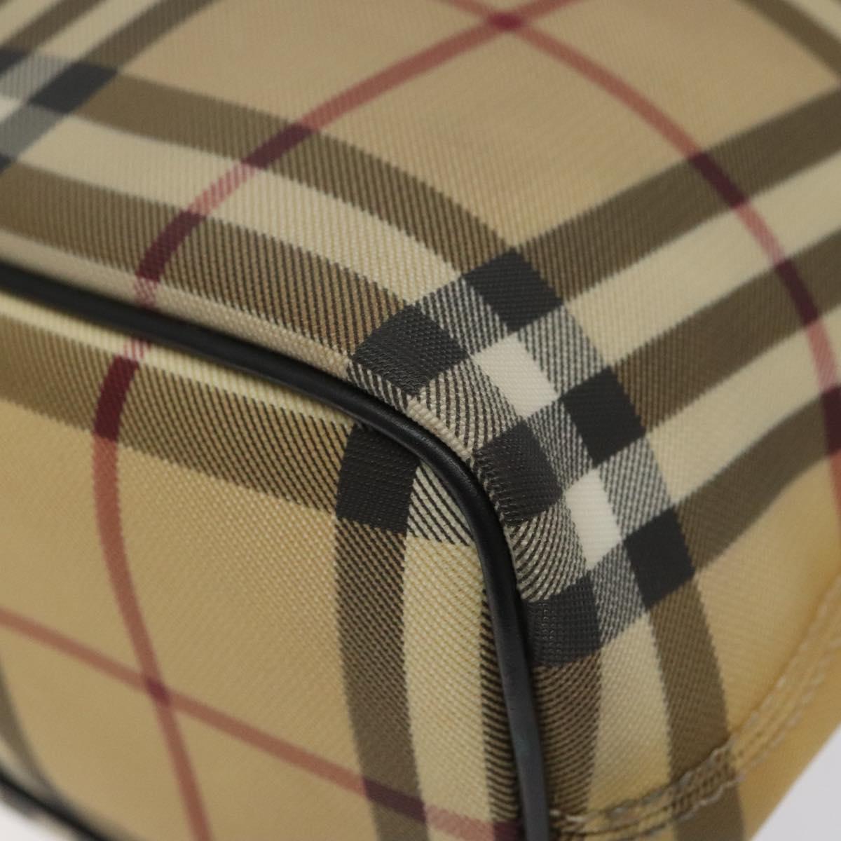 BURBERRY Nova Check Tote Bag PVC Beige Auth EC998