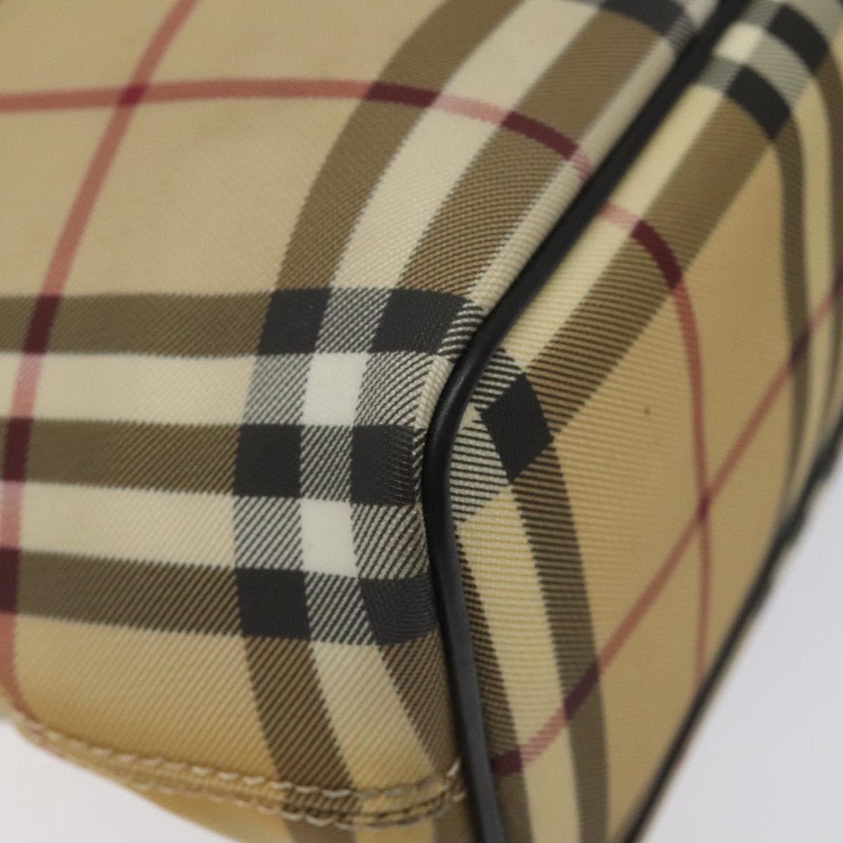 BURBERRY Nova Check Tote Bag PVC Beige Auth EC998