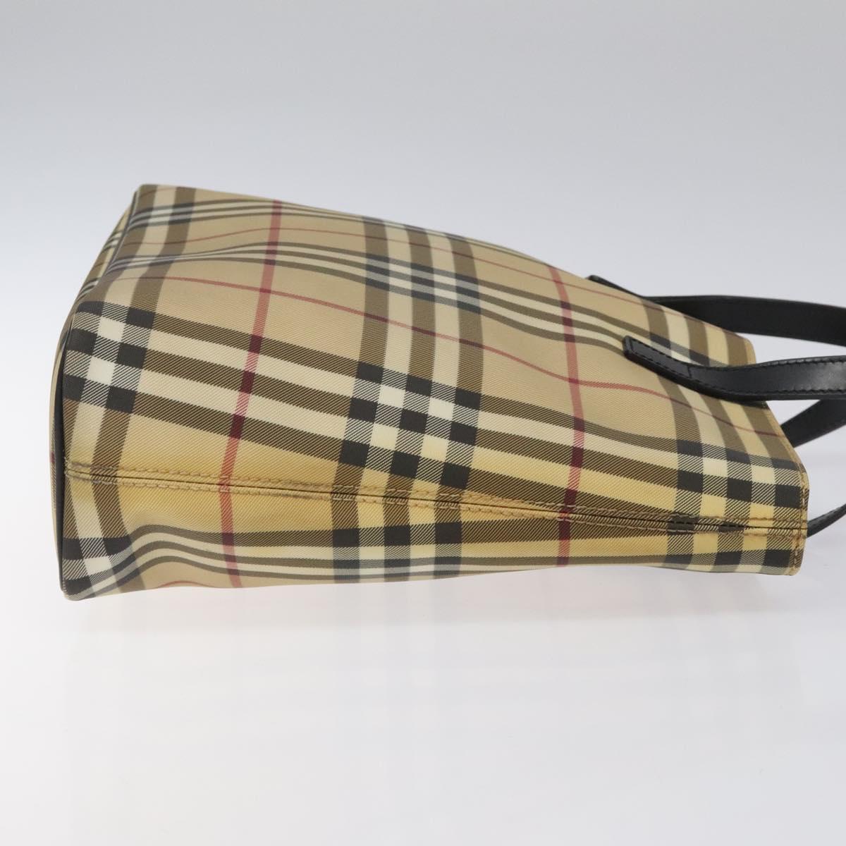 BURBERRY Nova Check Tote Bag PVC Beige Auth EC998