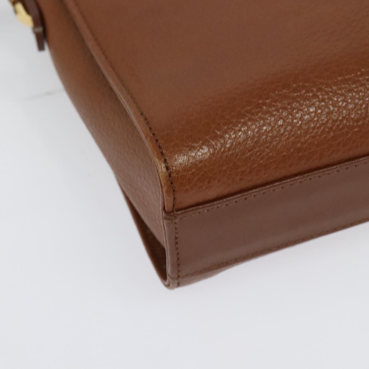 Burberrys Shoulder Bag Leather Brown Gold Auth ep10007
