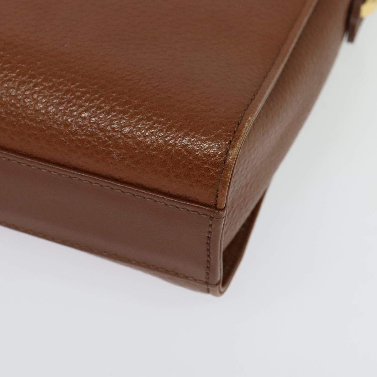 Burberrys Shoulder Bag Leather Brown Gold Auth ep10007