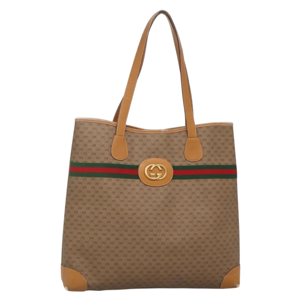 GUCCI Micro GG Supreme Web Sherry Line Bag PVC Beige 002 988 0174 Auth ep10019