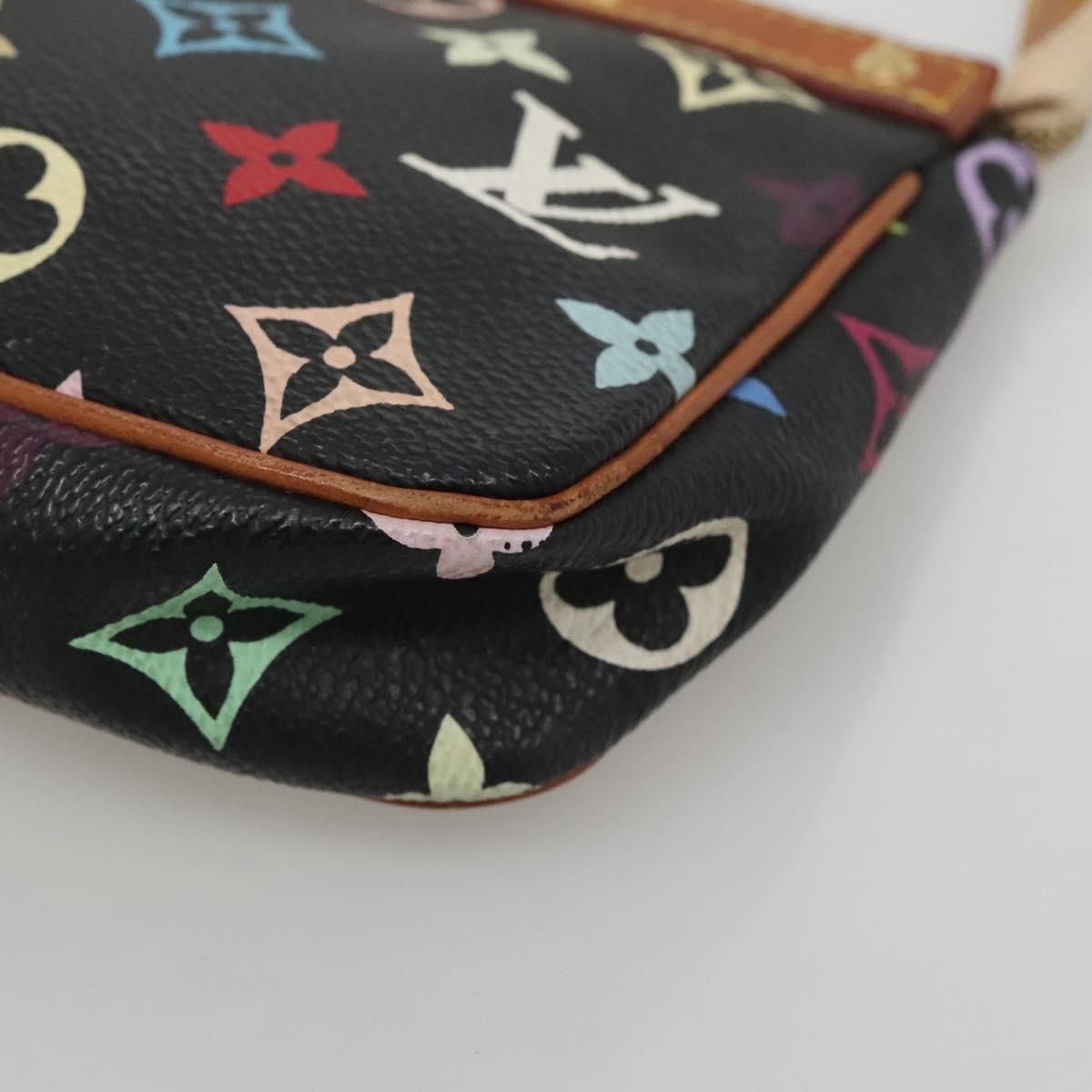 LOUIS VUITTON Monogram Multicolor Pochette Pouch Black M92648 LV Auth ep10030