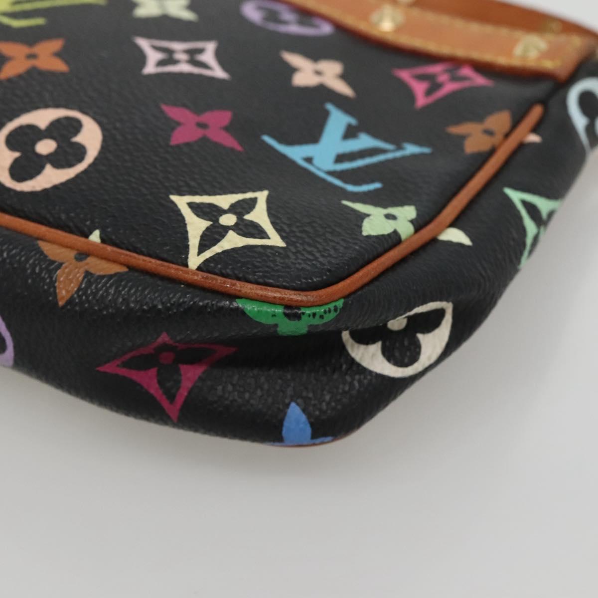 LOUIS VUITTON Monogram Multicolor Pochette Pouch Black M92648 LV Auth ep10030