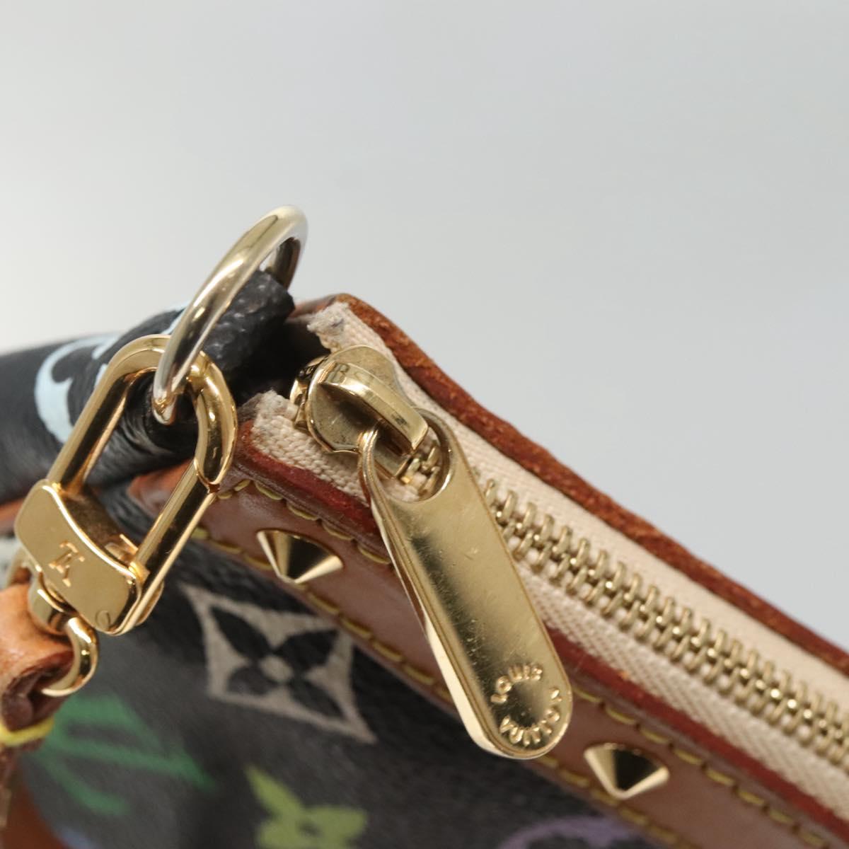 LOUIS VUITTON Monogram Multicolor Pochette Pouch Black M92648 LV Auth ep10030