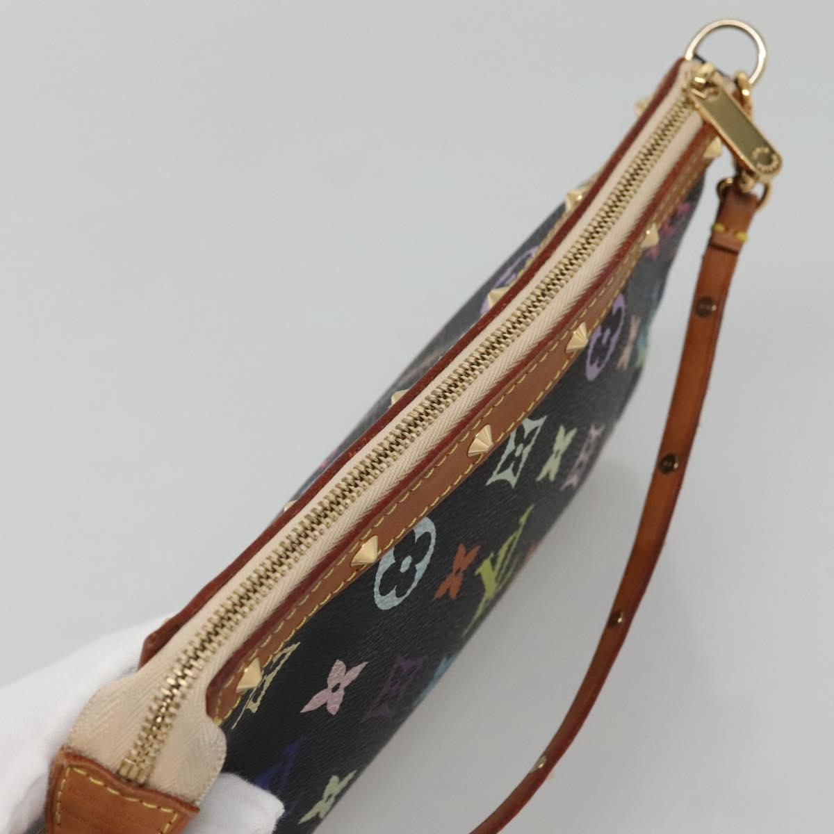 LOUIS VUITTON Monogram Multicolor Pochette Pouch Black M92648 LV Auth ep10030