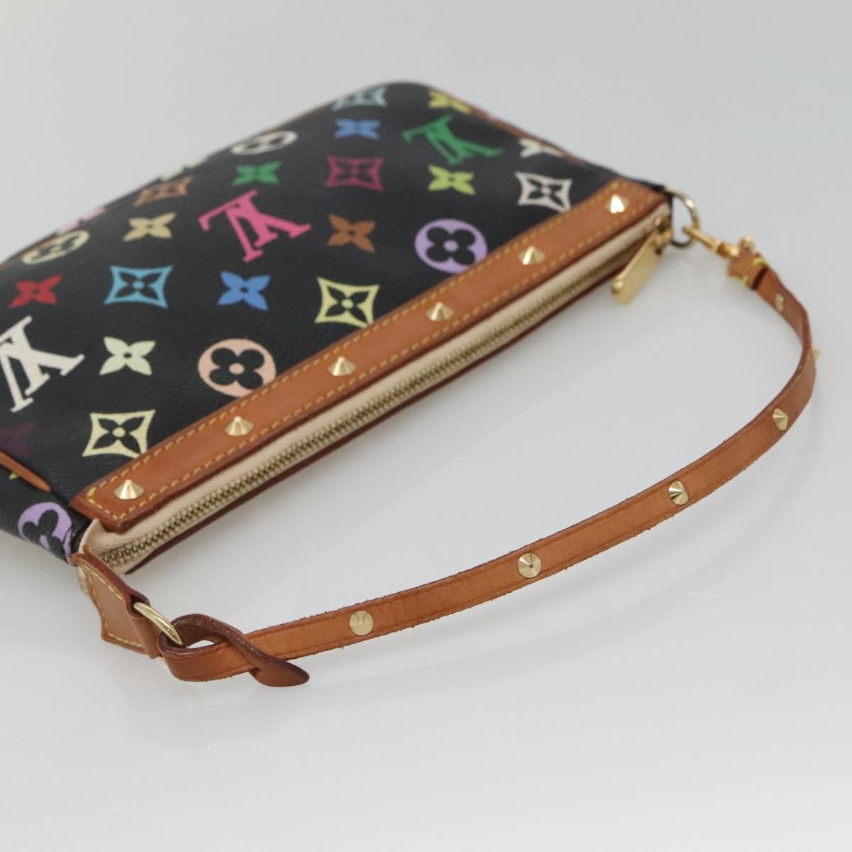 LOUIS VUITTON Monogram Multicolor Pochette Pouch Black M92648 LV Auth ep10030