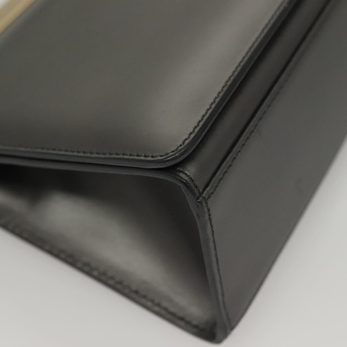 GUCCI Shoulder Bag Leather Gray Gold 001 2058 1919 0 Auth ep10038