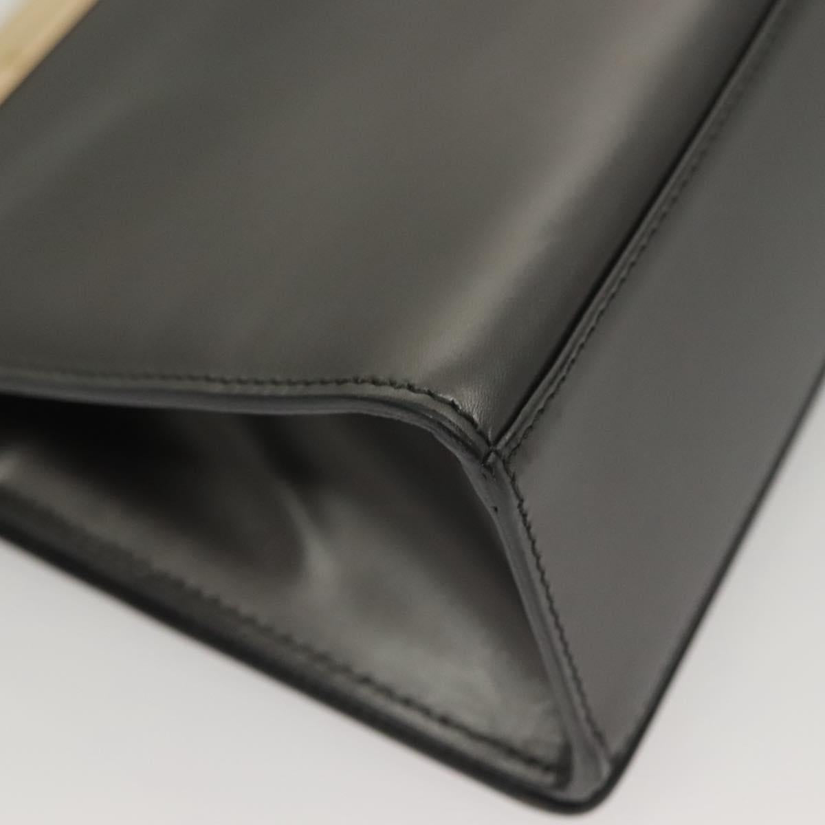 GUCCI Shoulder Bag Leather Gray Gold 001 2058 1919 0 Auth ep10038