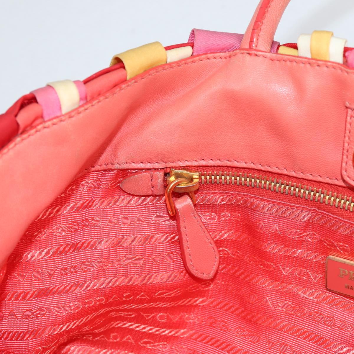 PRADA Hand Bag Nylon 2way Multicolor Gold Auth ep10042