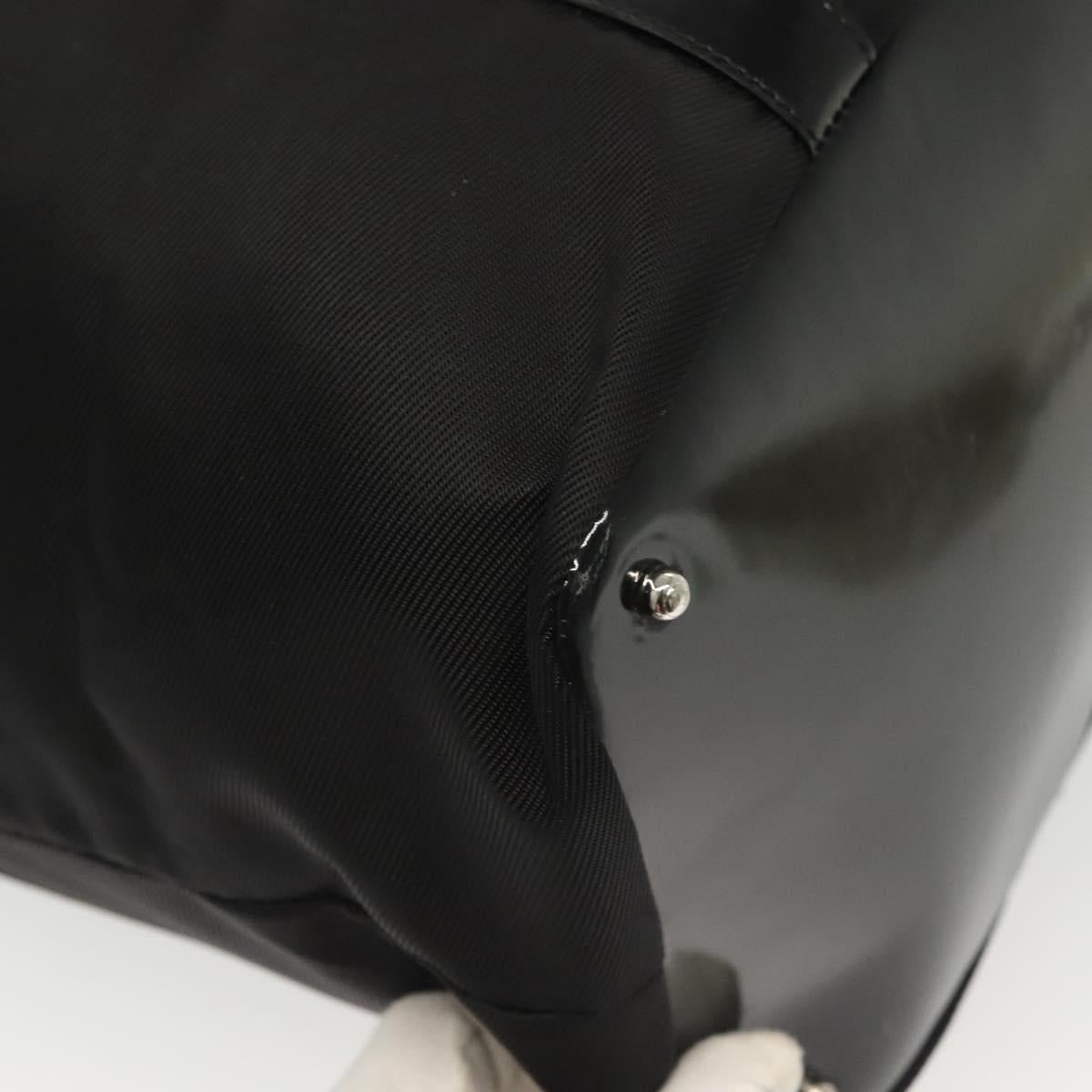 GUCCI Bamboo Tote Bag Nylon Black Silver 002 2058 0412 5 Auth ep10054