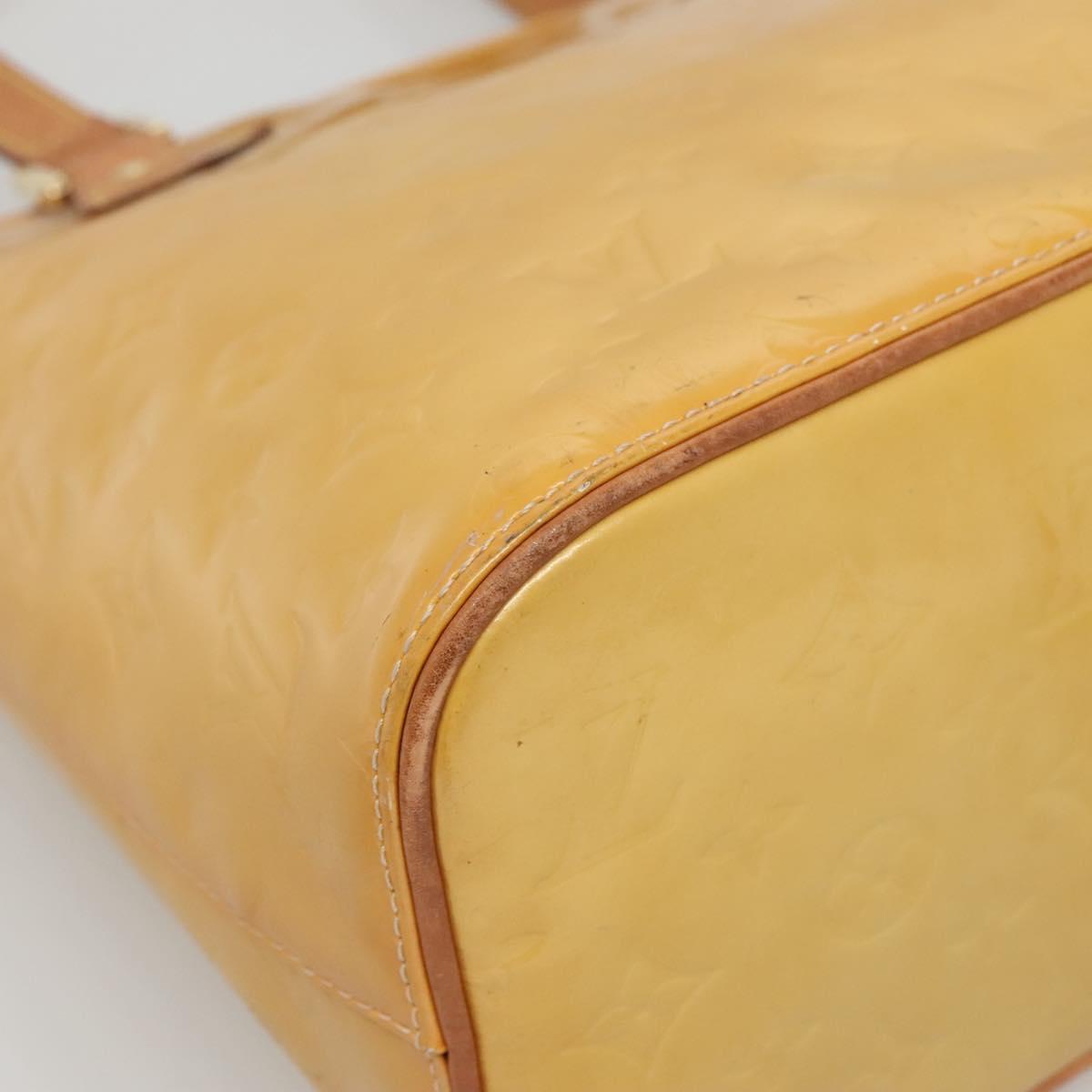 LOUIS VUITTON Monogram Vernis Houston Hand Bag Beige M91004 LV Auth ep10061