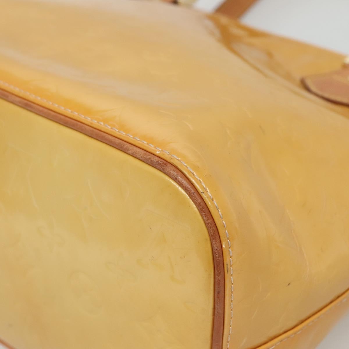 LOUIS VUITTON Monogram Vernis Houston Hand Bag Beige M91004 LV Auth ep10061