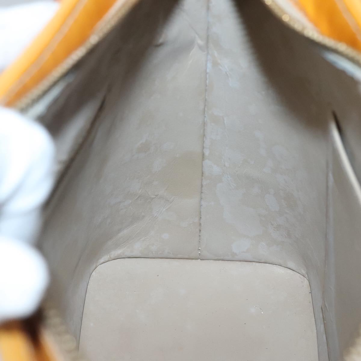 LOUIS VUITTON Monogram Vernis Houston Hand Bag Beige M91004 LV Auth ep10061