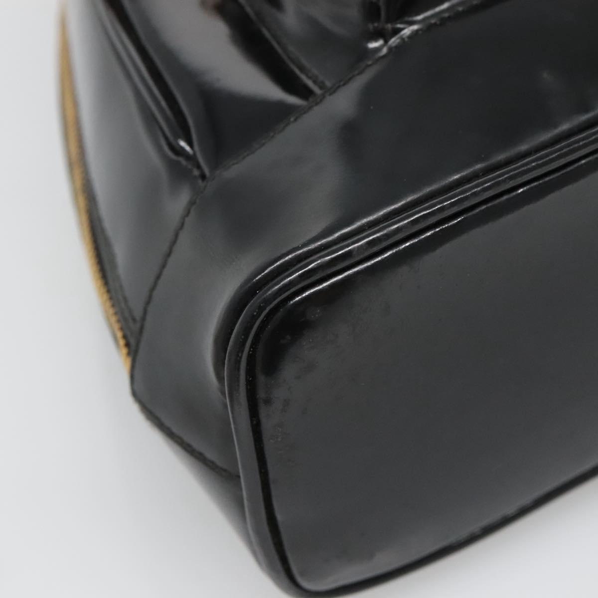 GUCCI Bamboo Body Bag Patent leather Black Gold 007 2113 0127 Auth ep10063