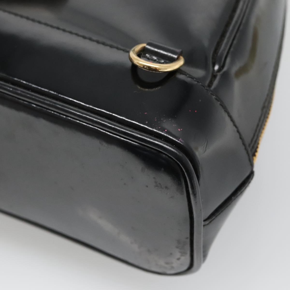 GUCCI Bamboo Body Bag Patent leather Black Gold 007 2113 0127 Auth ep10063