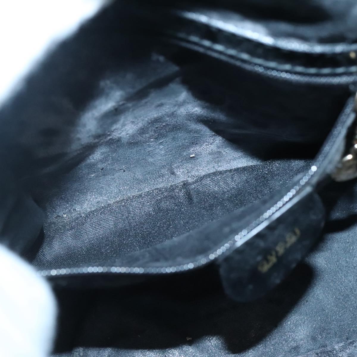 GUCCI Bamboo Body Bag Patent leather Black Gold 007 2113 0127 Auth ep10063