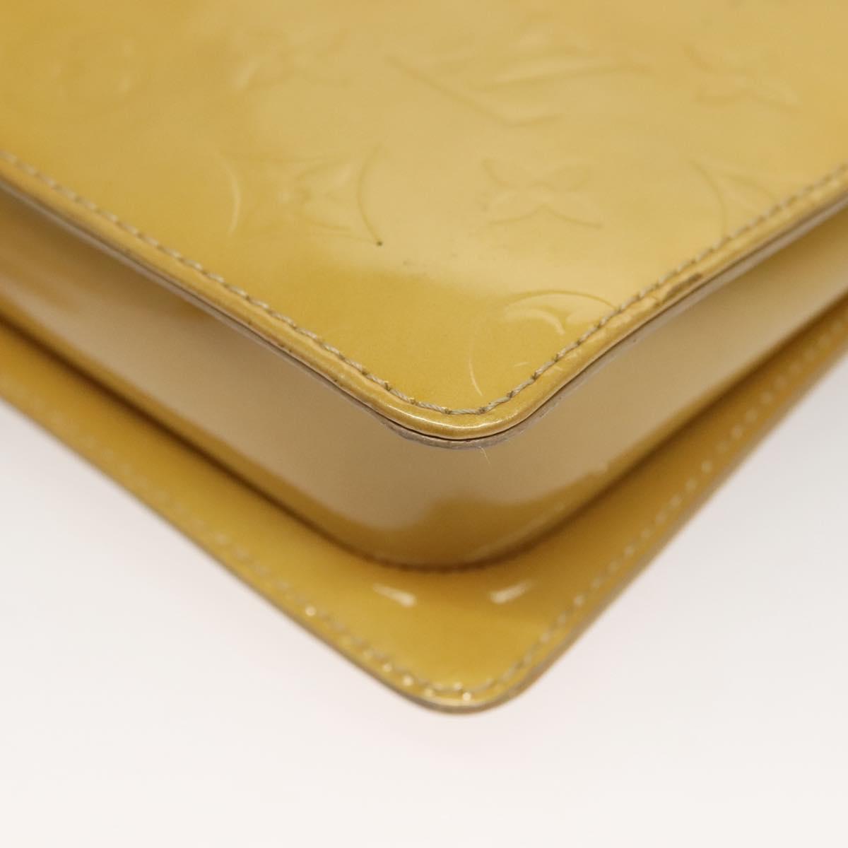 LOUIS VUITTON Monogram Vernis Motto Accessory Pouch Beige M91136 LV Auth ep10064