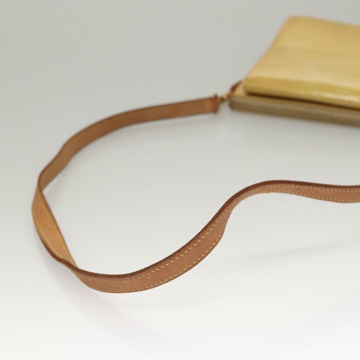LOUIS VUITTON Monogram Vernis Motto Accessory Pouch Beige M91136 LV Auth ep10064