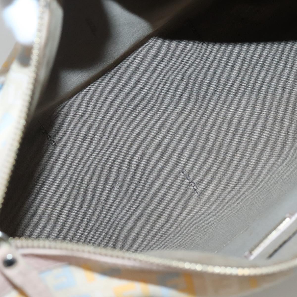 FENDI Zucchino Canvas Hand Bag Beige Gold Auth ep10065