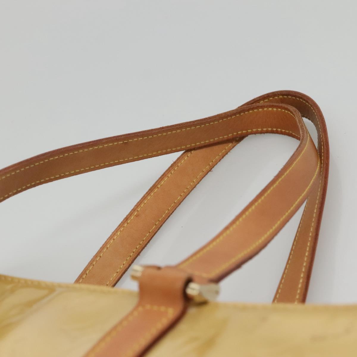 LOUIS VUITTON Monogram Vernis Columbus Tote Bag Beige M91023 LV Auth ep10083