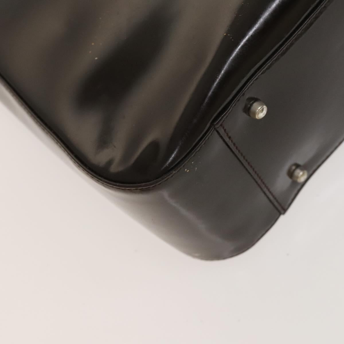 GUCCI Hand Bag Patent leather 2way Silver Brown 000 2058 0504 5 Auth ep10087