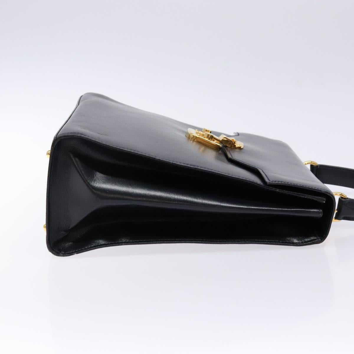 GUCCI Hand Bag Leather Navy Gold 000 1274 0192 Auth ep10091