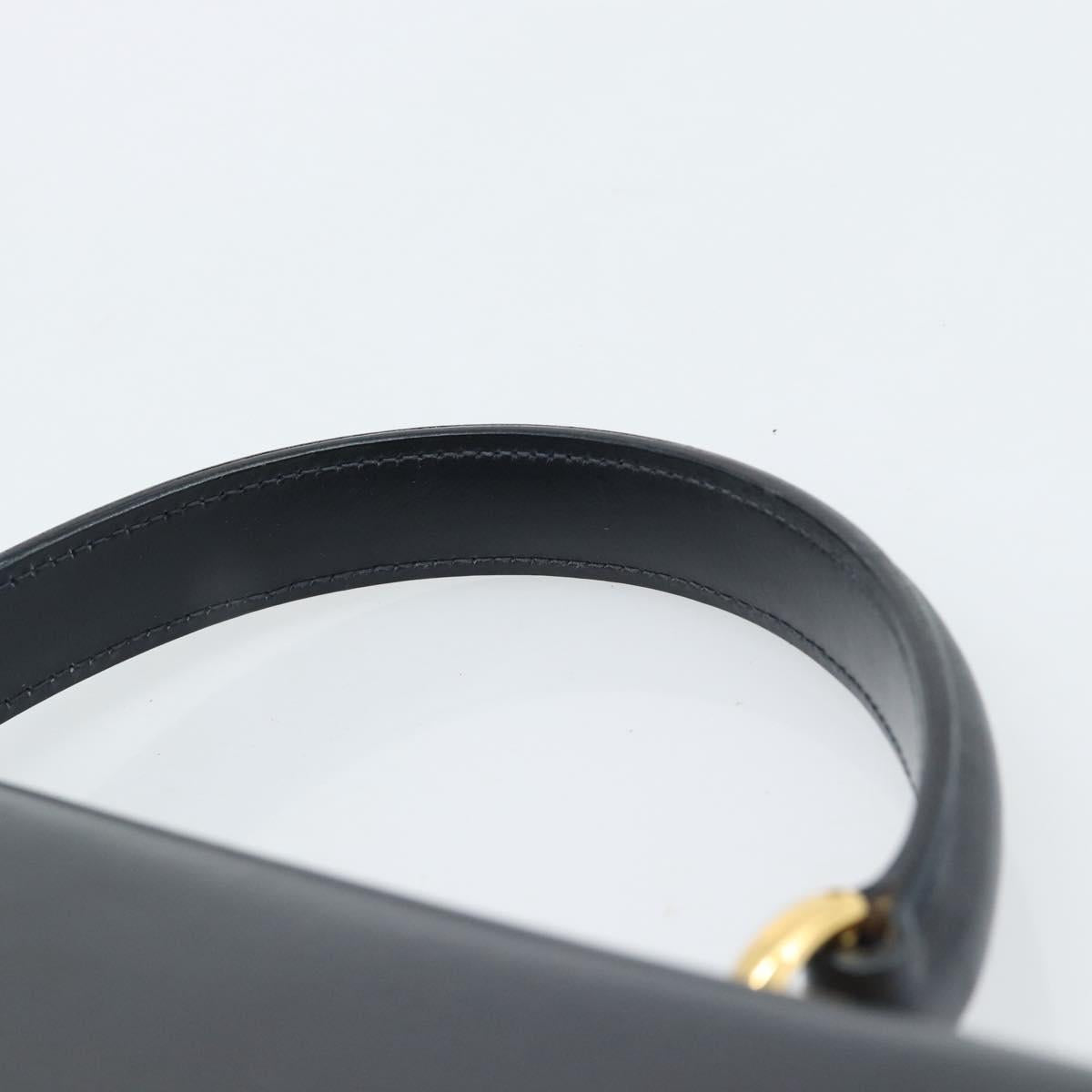 GUCCI Hand Bag Leather Navy Gold 000 1274 0192 Auth ep10091