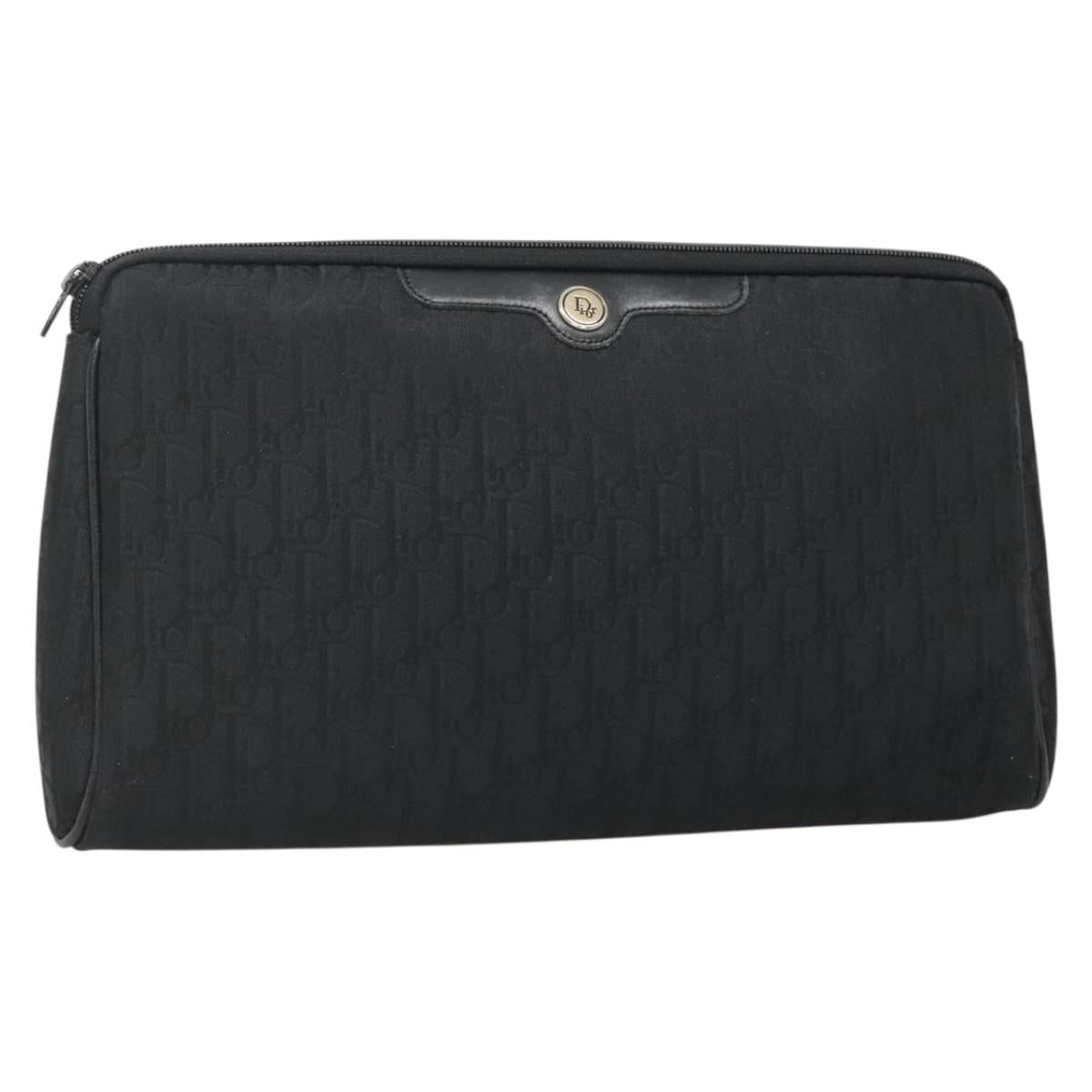 Christian Dior Trotter Canvas Clutch Bag Black Auth ep10093
