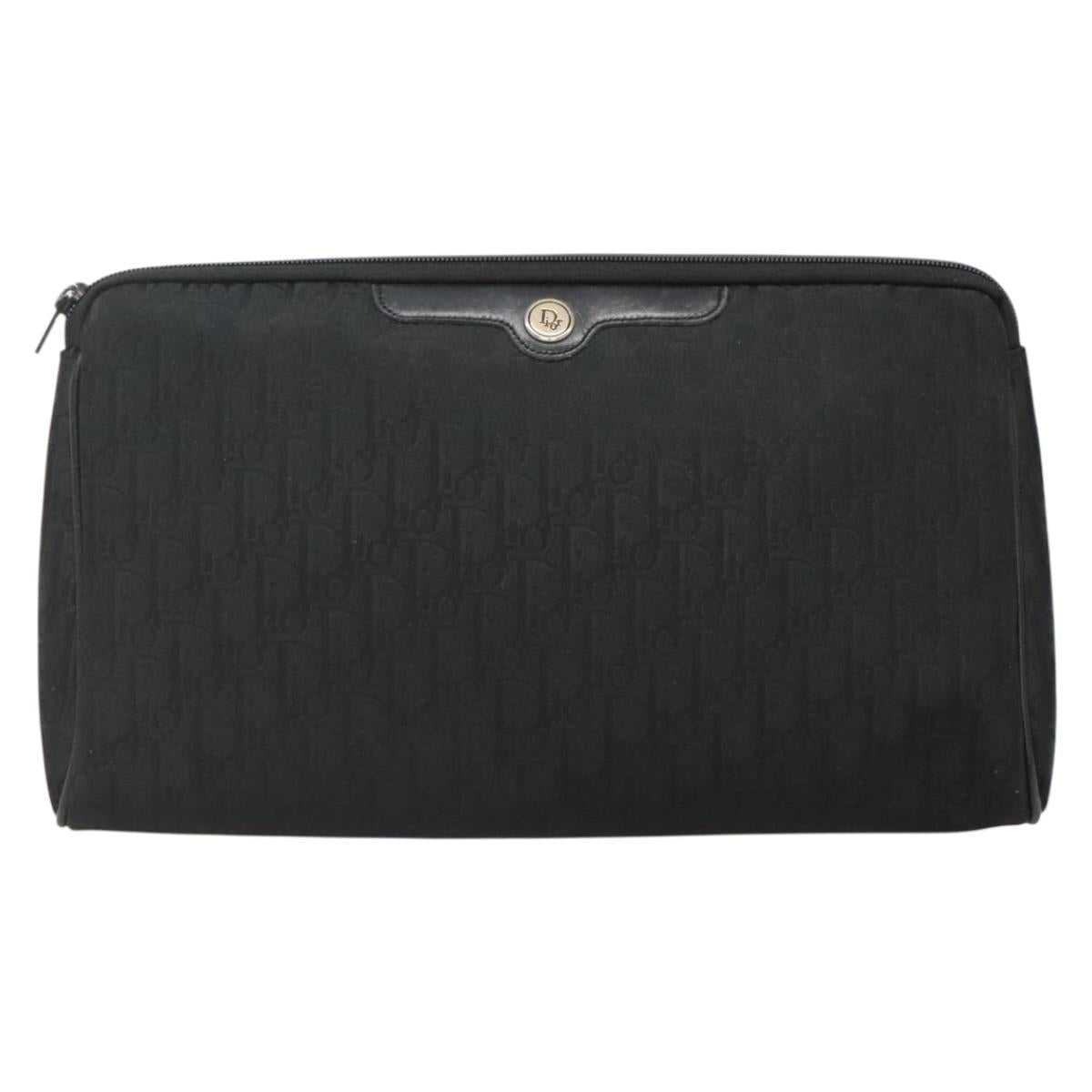 Christian Dior Trotter Canvas Clutch Bag Black Auth ep10093