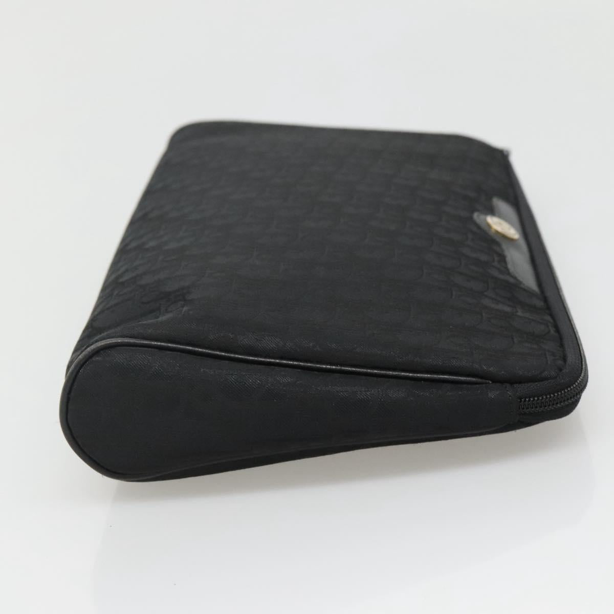 Christian Dior Trotter Canvas Clutch Bag Black Auth ep10093