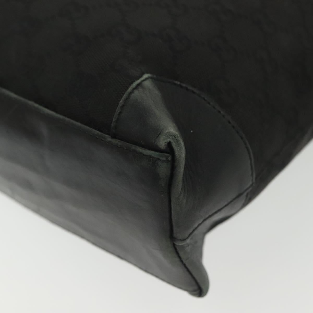 GUCCI GG Canvas Hand Bag Black Gold 33890 Auth ep10099