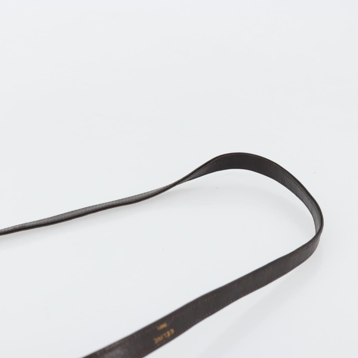 CELINE Shoulder Bag Leather Brown Gold Auth ep10103